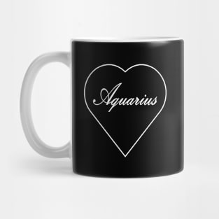 Aquarius Zodiac Heart Mug